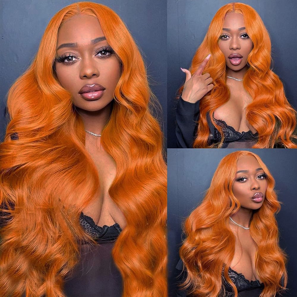 Ginger Lace Front Wigs Human Hair 13x6 HD Lace Wig with Pre-plucked Hairline