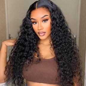 13x6 Full HD Invisible Lace Frontal Wigs Water Wave Human Hair Wigs with Natural Looking Hairline