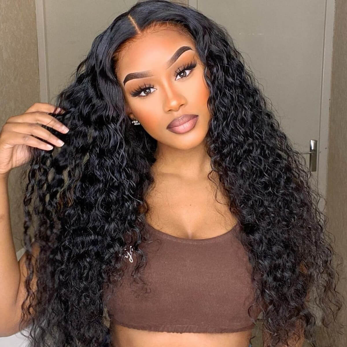 13x6 Full HD Invisible Lace Frontal Wigs Water Wave Human Hair Wigs with Natural Looking Hairline