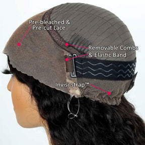 Invisi-String 360 HD Lace Frontal Wig Glueless Pre Bleached Human Hair Wig