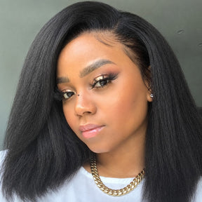 2 Wigs Set | 220% Density  5x5 Water Wave Bob Lace Wig and Kinky Straight Bob V Part Wig Flash Sale