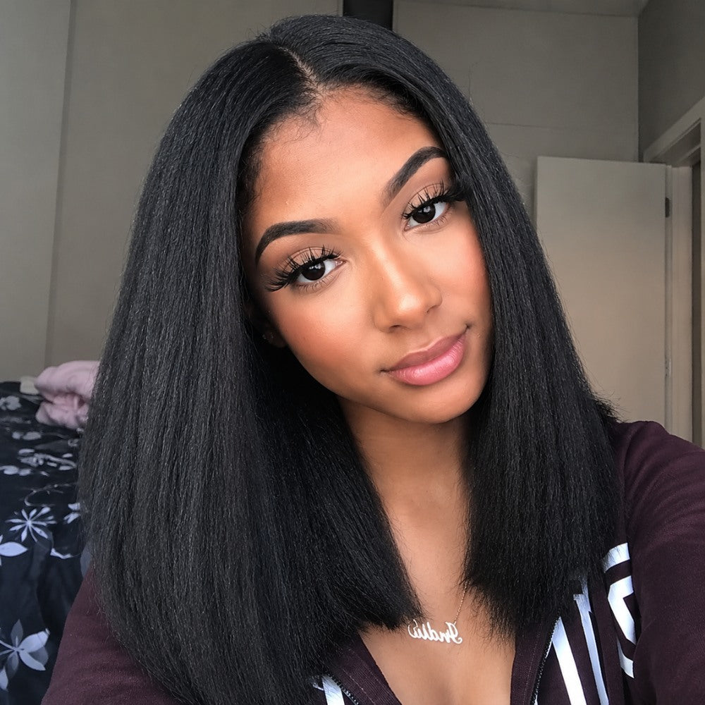 2 Wigs Set | 220% Density  5x5 Water Wave Bob Lace Wig and Kinky Straight Bob V Part Wig Flash Sale