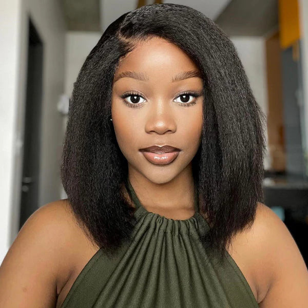 Ombre 1B/30 Brown Short Bob Glueless Wig Kinky Straight