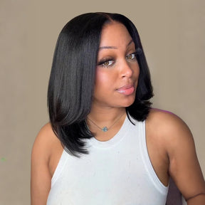 2 Wigs Set |  220% Density 5x5 HD Lace Yaki Straight Bob Wig & #33B Curly Wig Flash Sale