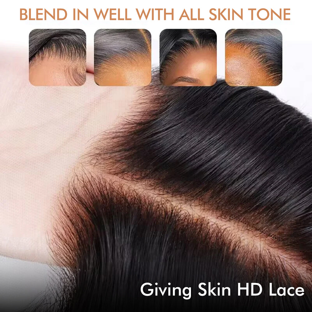 Loose Deep Wave Glueless 13x6 Lace Frontal Wigs Skin Melt HD Lace Human Hair Wigs With Elastic Drawstring