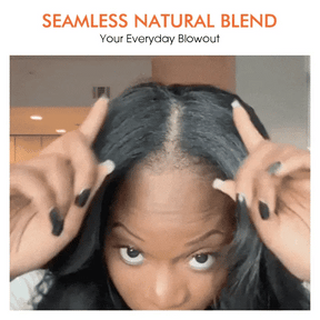 Kinky Straight Blend Natural V Part Human Hair Wigs with Minimal Leave-Out For Protective Style