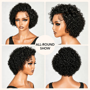 Water Wave Pixie Cut Glueless Minimalist HD Lace Short Curly Wig