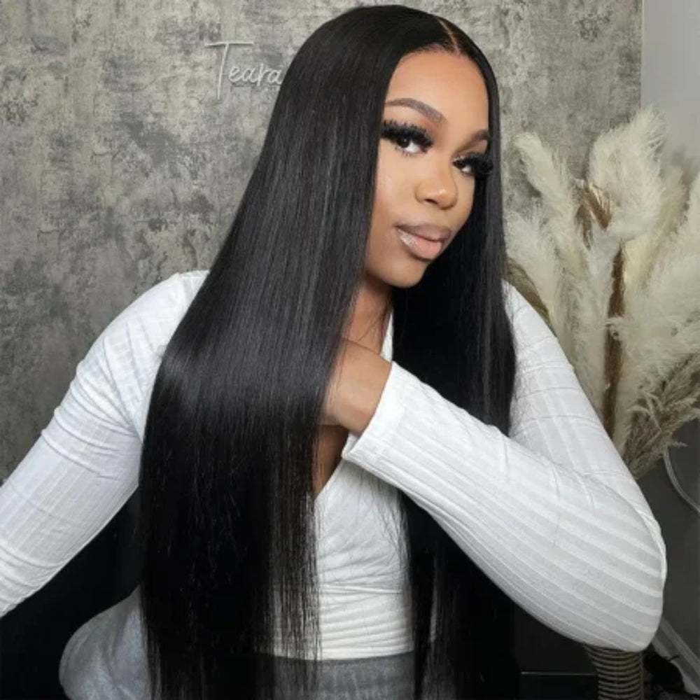 Pizazz Hair Pull & Go Glueless Wig 13×6 Straight Wig Invisi-Drawstring Pre-Everything Human Hair Wig