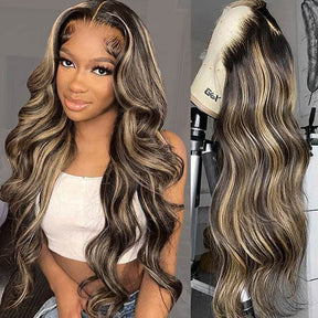 Balayage Highlight 1B/27 Colored Pre Cut Lace Tiny Knots Wig Upgraded 7X5 HD Lace Closure Human Hair Wig