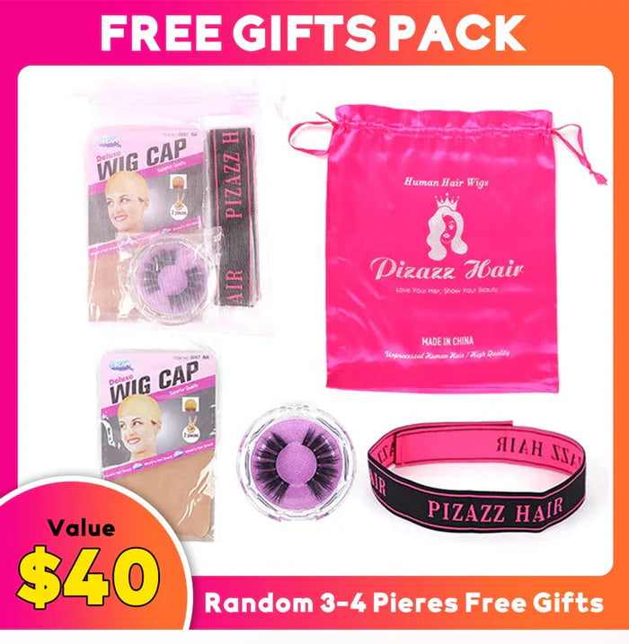 Pizazz 4C Edges Honey Blonde Highlight 4/27 Curly Kinky Edges 13x6 HD Lace Front Wig 100% Human Hair