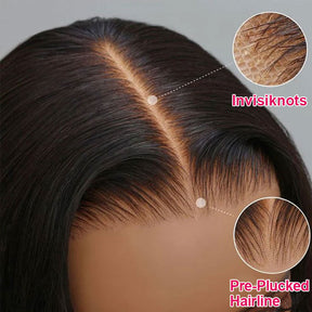 4/27 Highlight Shoulder Length Wig Body Wave Lace Front Wig Pre-plucked Hairline 180% Density