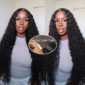 Deep Curly 13x4 Full HD Lace Frontal Wig Virgin Human Hair Natural Scalp Match All Skin Tones