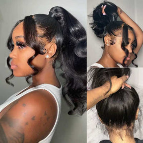 New Tech Transparent Pre-cut 360 HD Lace Wigs 4D Encircle Baby Hair Pre-bleached Glueless Wigs With Invisible Strap Fit Wigs Lace Parting Anywhere