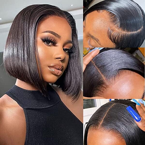 Short Bob Wig 13*4 HD Lace Human Hair Frontal Wig With Natural Hairline For Women Pre Plucked