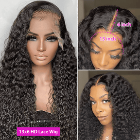 Deep Curly 13x4 Full HD Lace Frontal Wig Virgin Human Hair Natural Scalp Match All Skin Tones