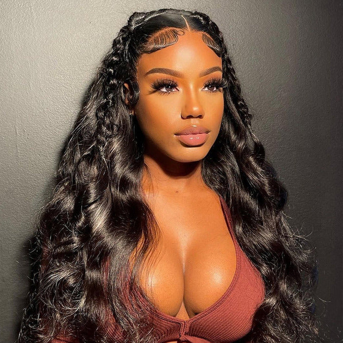 13x6 Full HD Invisible Lace Frontal Wigs Body Wave Human Hair Wigs Pre Plucked Natural Hairline