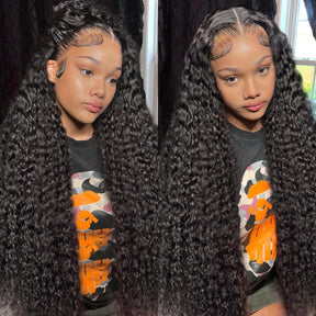 Deep Curly 13x4 Full HD Lace Frontal Wig Virgin Human Hair Natural Scalp Match All Skin Tones