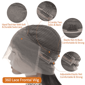 Straight 360 Lace Frontal Wigs