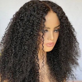 Pizazz Hair Afro Curly unit with 4C Hairline Edge HD Lace Closure With Bleached Knots  250% Density