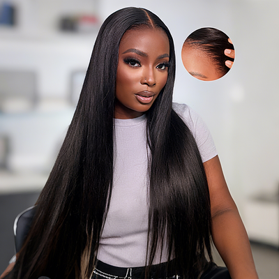 Pull & Go Glueless Wig Straight No Glue Needed 13×6 HD Lace Human Hair Wig Put On & Go