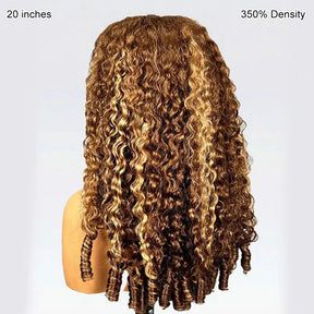 4/27 Highlight Color Burmese Curly Glueless Wig Pull Go 13x6 Full Lace Pre-Everything Wear Go Wig