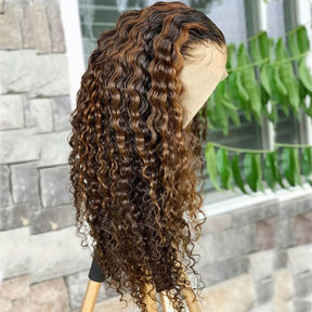 4/27 Highlight Lace Front Wigs 100% Human Hair Deep Wave Highlight Wigs | Real HD Lace