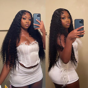 13x6 Full HD Lace Wigs Deep Wave Human Hair Parting Max Wigs Pre Plucked Natural Hairline