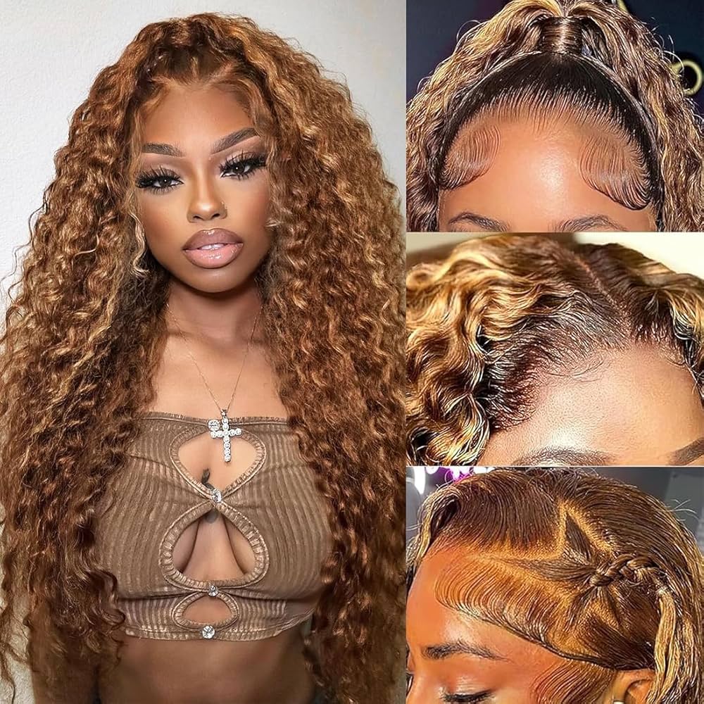 4/27 Highlight Deep Wave 8x5 13x6  HD Lace Frontal Wig Human Hair 220% Density