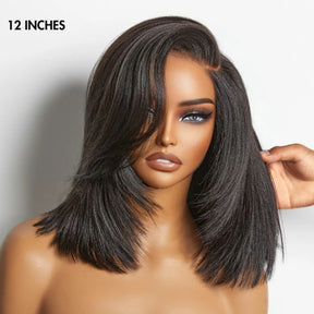 Pizazz Hair Layered Cut Yaki Straight BoB Wig Wear Go Glueless Wig Beginner Friendly 220% Density