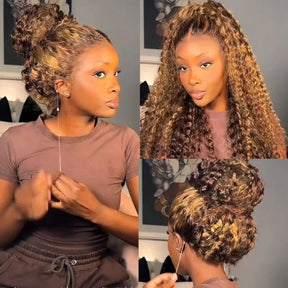 Invisi-Strap Snug Fit 360 HD Transparent Lace  P4/27 Highlight Ombre Color Water Wave Wig Pre Plucked Hair 220% Density