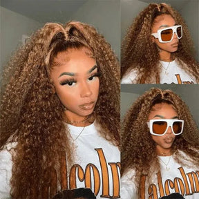Invisi-Strap Snug Fit 360 HD Transparent Lace  P4/27 Highlight Ombre Color Water Wave Wig Pre Plucked Hair 220% Density