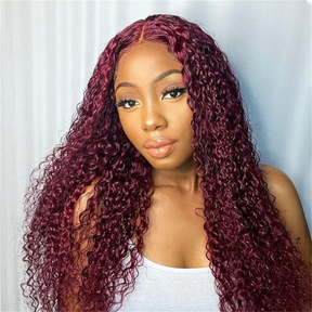 Pizazz Hair 30inch Jerry Curly 99j Burgundy 13x6 Hd Lace Frontal Human Hair Wigs  100% Human Hair Flash Sale