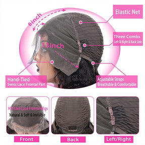 Pizazz 99J Burgundy Lace Front Wigs Human Hair Pre Plucked 12A 13x6 HD Lace Frontal Wigs with Baby Hair