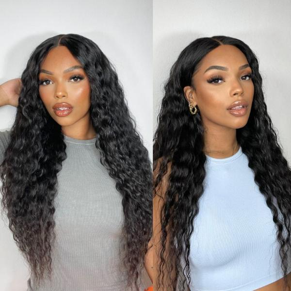 Flowy Bohemian Curls Wig Curly Glueless 8x5 Closure Lace Wig Pre-plucked Human Hair wigs