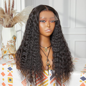 Flowy Bohemian Curls Wig Curly Glueless 5x5 Closure Lace Wig Pre-plucked Human Hair wigs