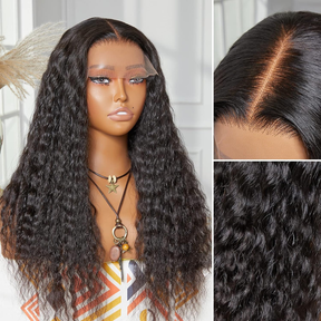 Flowy Bohemian Curls Wig Curly Glueless 5x5 Closure Lace Wig Pre-plucked Human Hair wigs