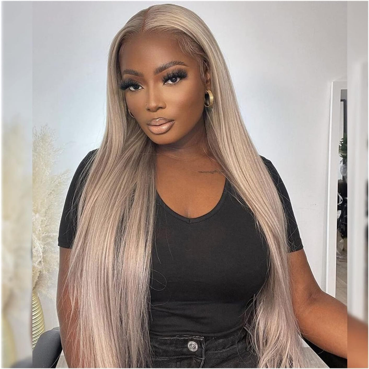 P18/613 Highlights Wig Straight 100% Human Hair Lace Front Pre Plucked Natural Hairline