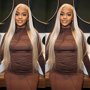 P18/613 Highlights Wig Straight 100% Human Hair Lace Front Pre Plucked Natural Hairline