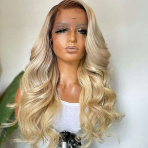 613 Blonde Wigs With Brown Roots #4/613 Ombre Color 13x4 HD Lace Front Wigs