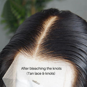 Pre-Bleached Knots Clear & Clean Hairline Glueless Wig HD Lace Front Human Hair Wig Pre-Plucked 180%