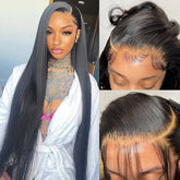 Straight Lace Front Wigs with Bleached Knots 13x6 HD Transparent Lace Frontal Wigs