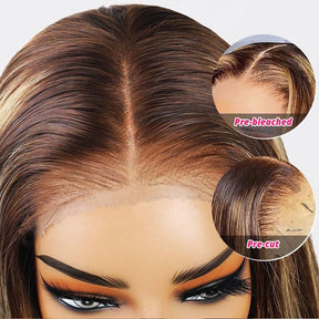 P4/27 Omber Highlight Color Invisi-Strap 360 Lace Front Wigs 220% Density