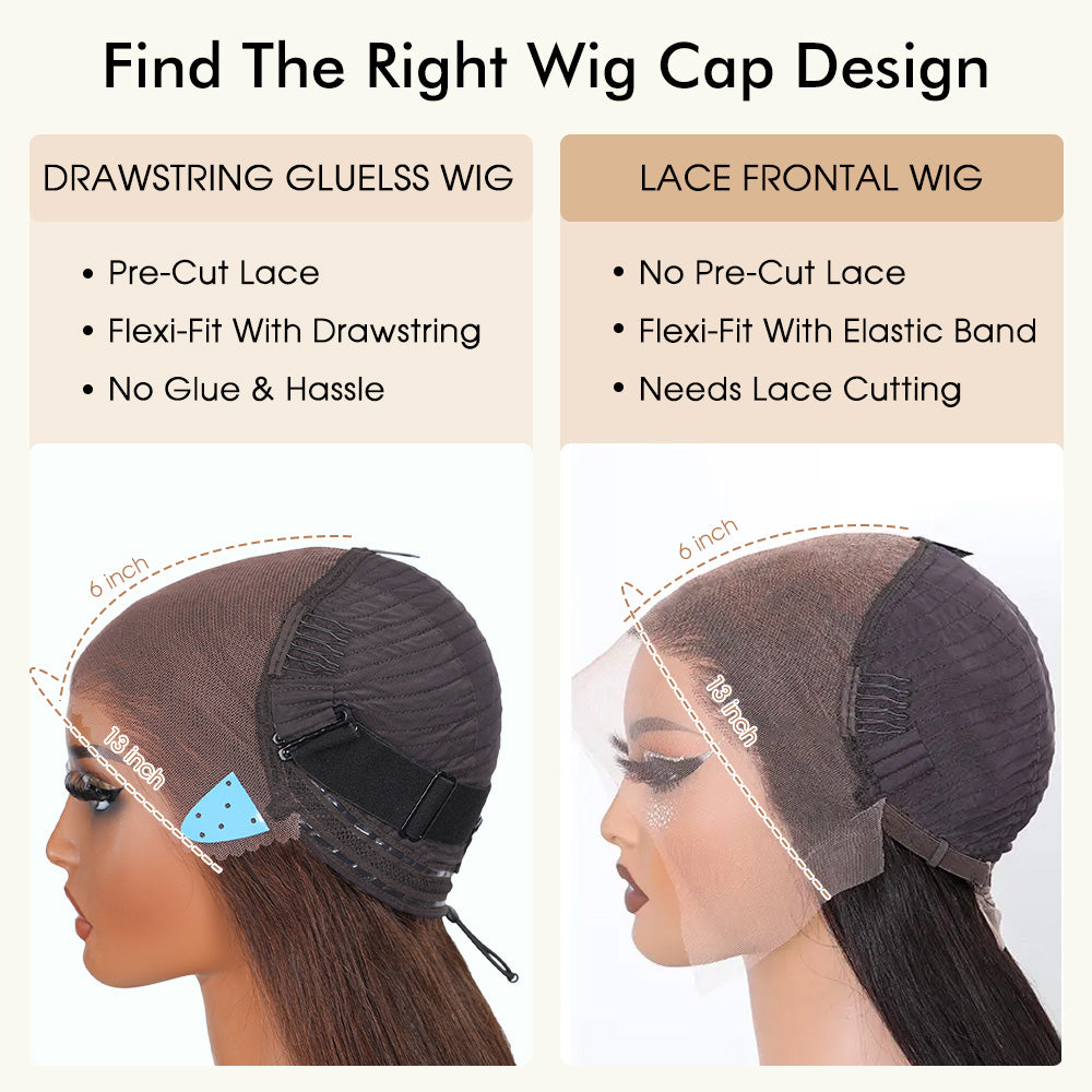 Glueless Wig Balayage Highlight M1B/27 13x6 Lace Human Hair Wig Pre-Bleached Knots