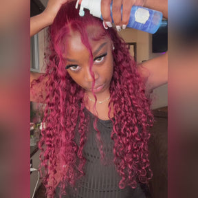 Pizazz 99J Burgundy Lace Front Wigs Human Hair Pre Plucked 12A 13x6 HD Lace Frontal Wigs with Baby Hair