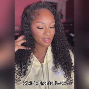 Pizazz Hair 3 In 1 Half Wig | Easy Wear Curly Wear Go Half Wig With Adjustable String Beginner Friendly