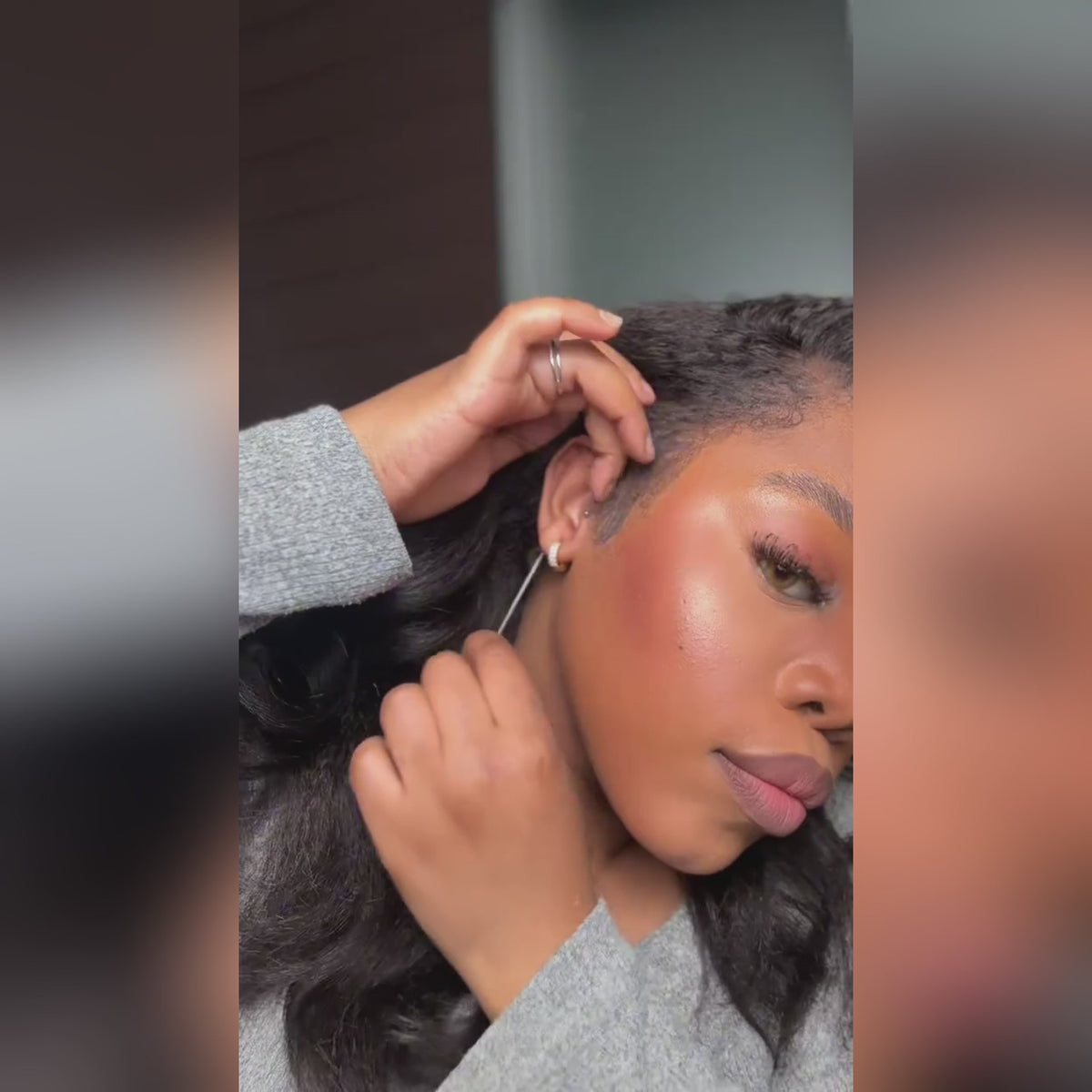 Pizazz Hair 4C Edges Invisi Strap Snug Fit 360 hd Lace Frontal Kinky Straight Wig with Pre Plucked Hairline Human Hair Wigs