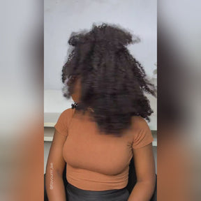 Pizazz Hair Afro Curly unit with 4C Hairline Edge HD Lace Closure With Bleached Knots  250% Density