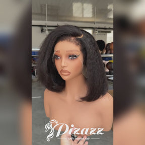 Ombre 1B/30 Brown Short Bob Glueless Wig Kinky Straight