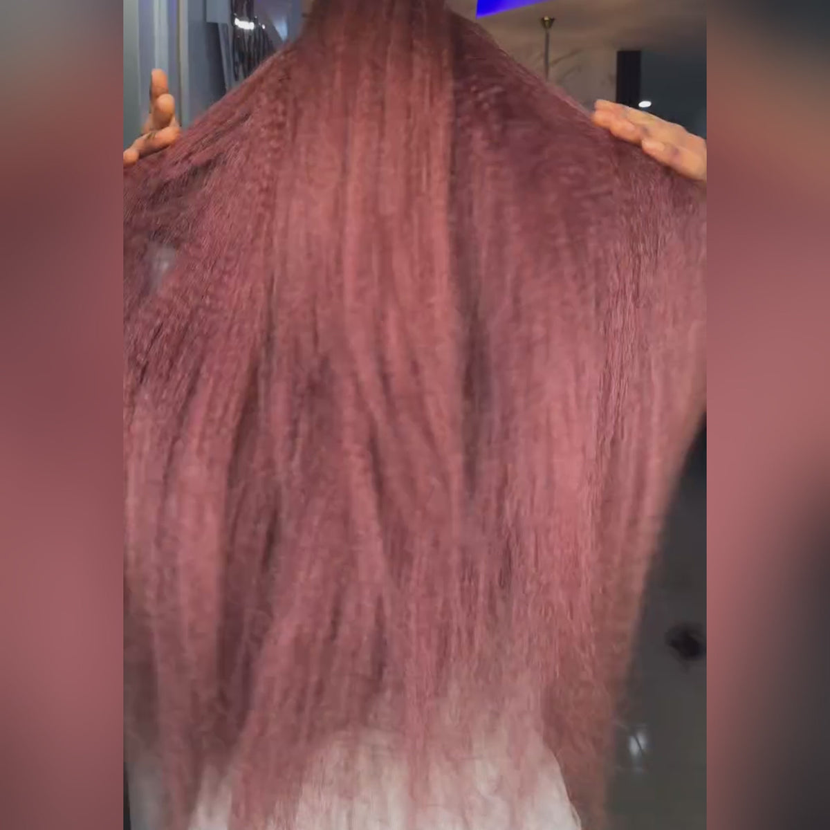 4C Curly Edge 360 Invisible Strap Reddish Brown Colored HD Lace Front Wigs Kinky Straight Glueless Human Hair Wigs