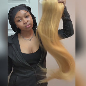 Pizazz 13x6 Honey Blonde Lace Front Wig 27# Colored Lace Front Wigs For Women Pre Plucked (26inch)